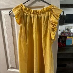 Yellow ruffle blouse